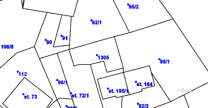 Parcela st. 72/4 v KÚ Řepníky, Katastrální mapa