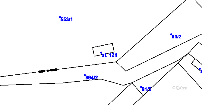 Parcela st. 121 v KÚ Řepníky, Katastrální mapa