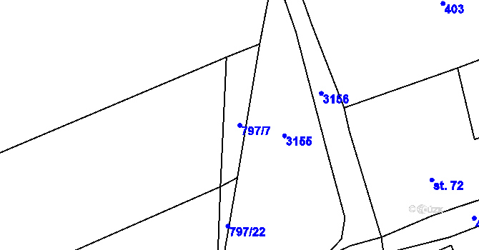 Parcela st. 797/7 v KÚ Řepníky, Katastrální mapa