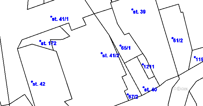 Parcela st. 41/2 v KÚ Řepníky, Katastrální mapa