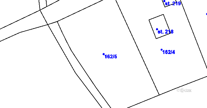 Parcela st. 162/5 v KÚ Řepníky, Katastrální mapa