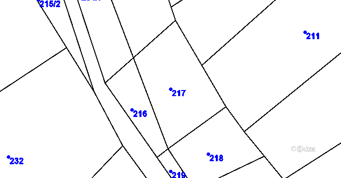 Parcela st. 217 v KÚ Řepníky, Katastrální mapa