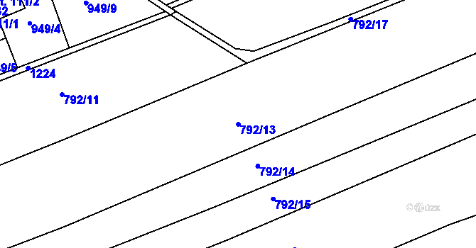 Parcela st. 792/13 v KÚ Řepníky, Katastrální mapa