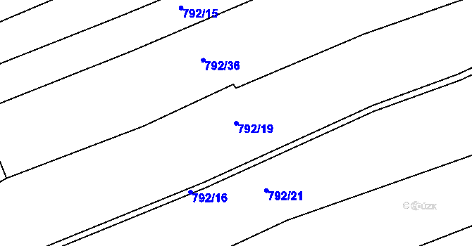 Parcela st. 792/19 v KÚ Řepníky, Katastrální mapa