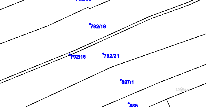 Parcela st. 792/21 v KÚ Řepníky, Katastrální mapa