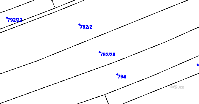 Parcela st. 792/28 v KÚ Řepníky, Katastrální mapa