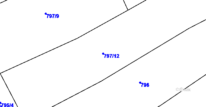 Parcela st. 797/12 v KÚ Řepníky, Katastrální mapa