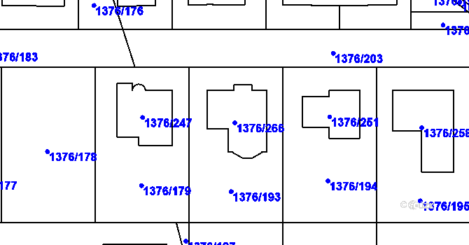 Parcela st. 1376/266 v KÚ Řeporyje, Katastrální mapa