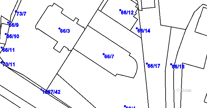 Parcela st. 66/7 v KÚ Řeporyje, Katastrální mapa