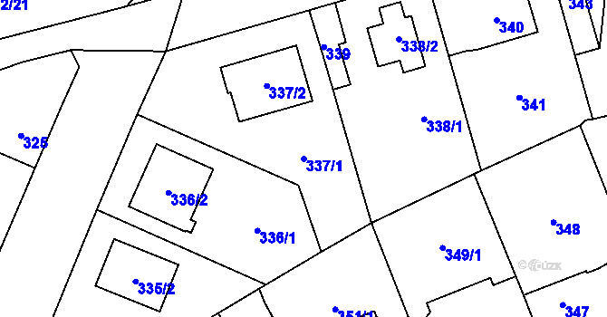Parcela st. 337/1 v KÚ Řeporyje, Katastrální mapa