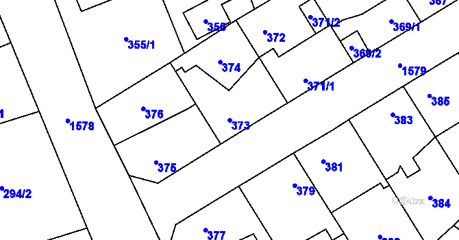 Parcela st. 373 v KÚ Řeporyje, Katastrální mapa