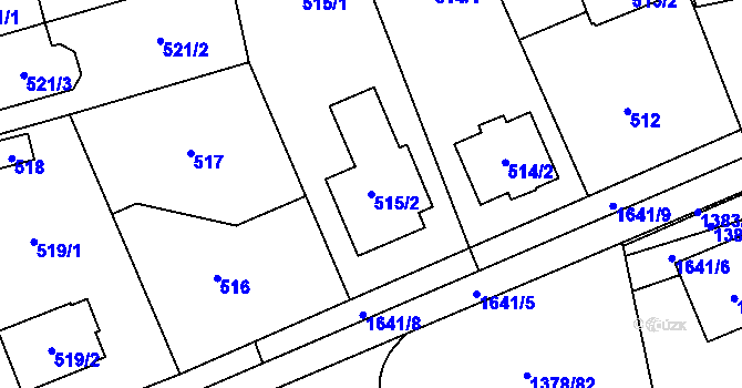 Parcela st. 515/2 v KÚ Řeporyje, Katastrální mapa