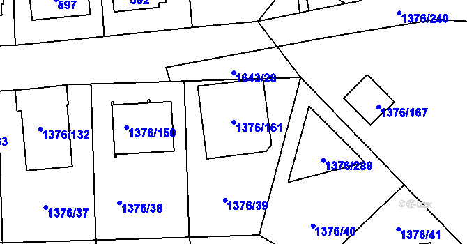 Parcela st. 1376/161 v KÚ Řeporyje, Katastrální mapa