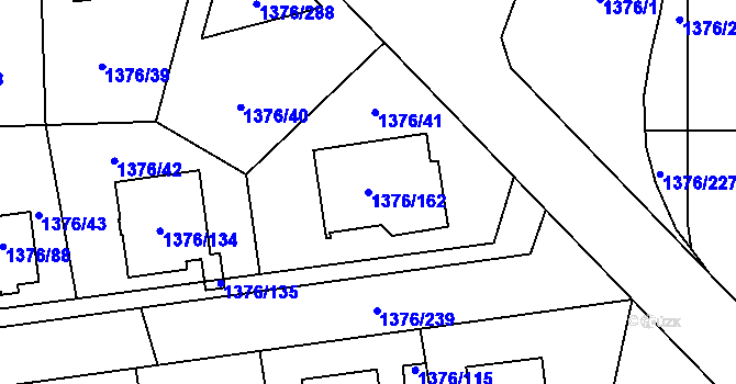 Parcela st. 1376/162 v KÚ Řeporyje, Katastrální mapa
