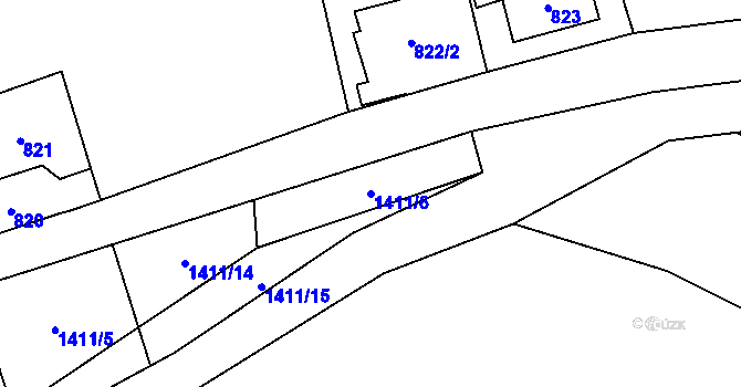 Parcela st. 1411/6 v KÚ Řeporyje, Katastrální mapa