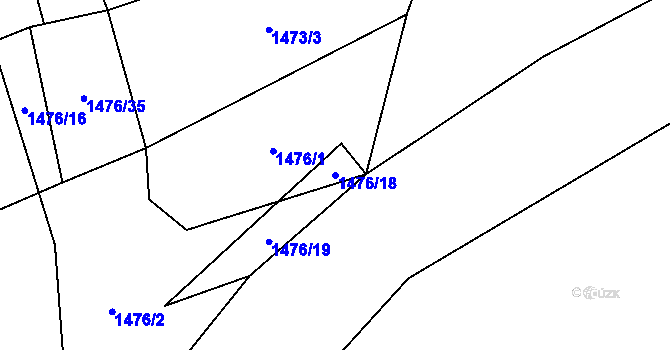 Parcela st. 1476/18 v KÚ Řeporyje, Katastrální mapa