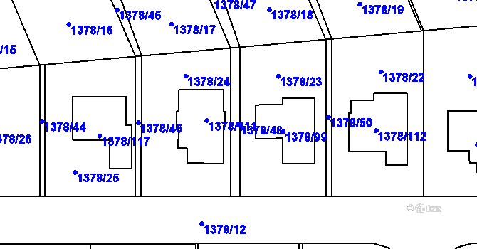 Parcela st. 1378/48 v KÚ Řeporyje, Katastrální mapa