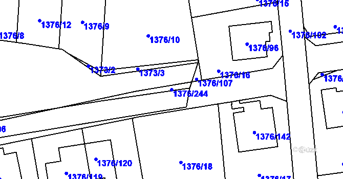 Parcela st. 1376/244 v KÚ Řeporyje, Katastrální mapa