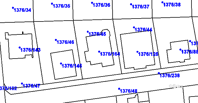Parcela st. 1376/164 v KÚ Řeporyje, Katastrální mapa