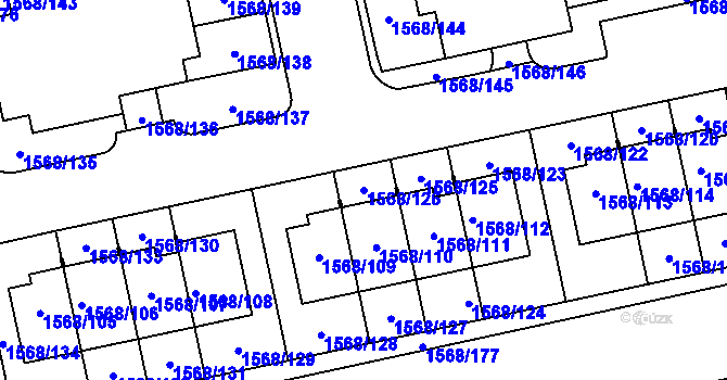 Parcela st. 1568/126 v KÚ Řeporyje, Katastrální mapa