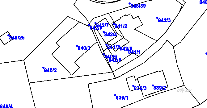 Parcela st. 840/6 v KÚ Řeporyje, Katastrální mapa
