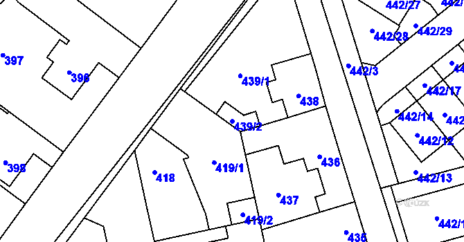 Parcela st. 439/2 v KÚ Řeporyje, Katastrální mapa