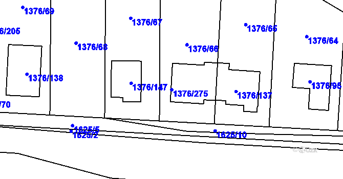 Parcela st. 1376/275 v KÚ Řeporyje, Katastrální mapa