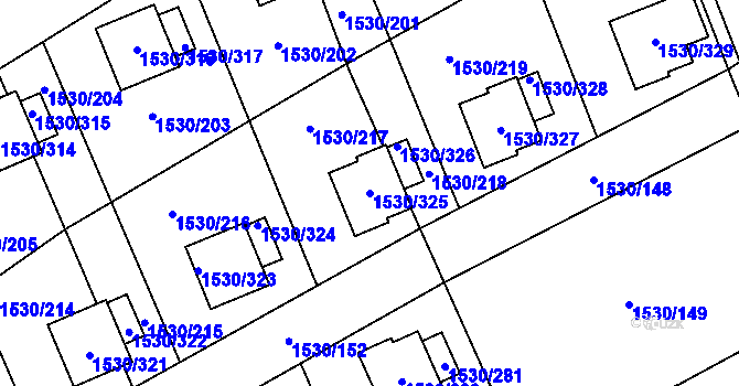 Parcela st. 1530/325 v KÚ Řeporyje, Katastrální mapa