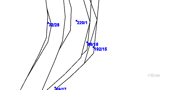 Parcela st. 89/18 v KÚ Zadní Kopanina, Katastrální mapa