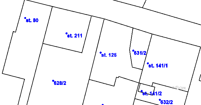 Parcela st. 125 v KÚ Řepov, Katastrální mapa