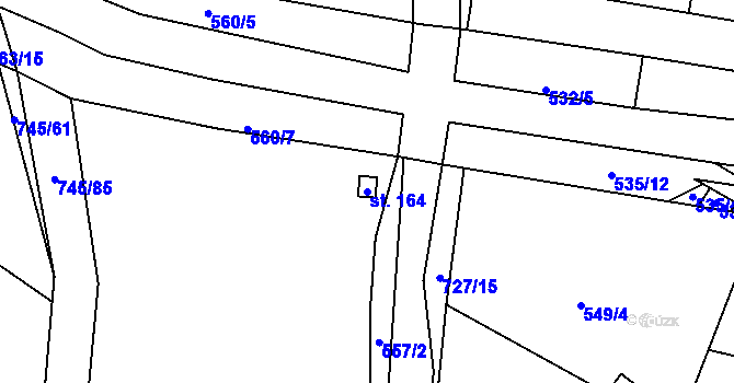 Parcela st. 164 v KÚ Řepov, Katastrální mapa