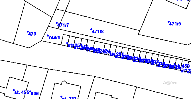 Parcela st. 220 v KÚ Řepov, Katastrální mapa