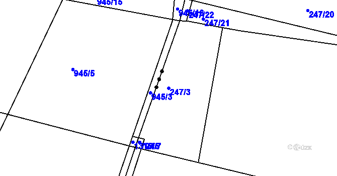 Parcela st. 247/3 v KÚ Řepov, Katastrální mapa