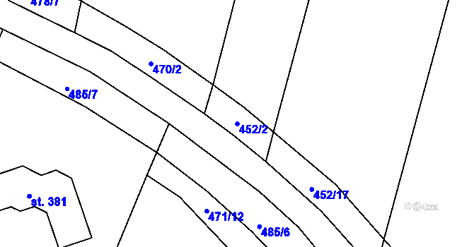 Parcela st. 452/2 v KÚ Řepov, Katastrální mapa