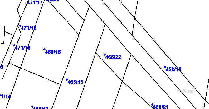 Parcela st. 466/22 v KÚ Řepov, Katastrální mapa