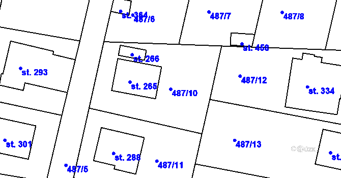 Parcela st. 487/10 v KÚ Řepov, Katastrální mapa