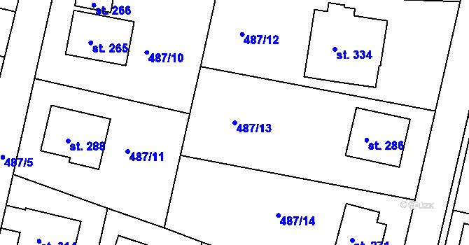 Parcela st. 487/13 v KÚ Řepov, Katastrální mapa