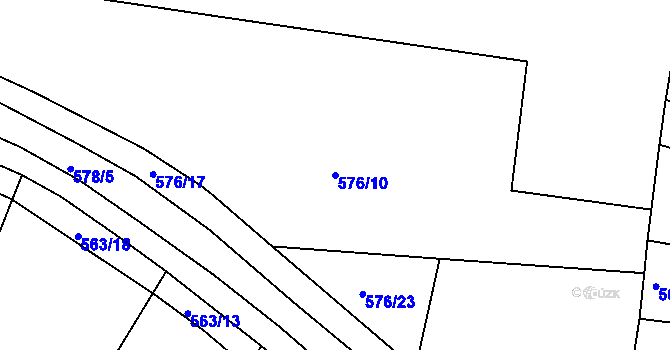 Parcela st. 576/10 v KÚ Řepov, Katastrální mapa