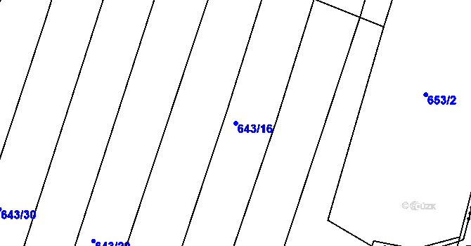 Parcela st. 643/16 v KÚ Řepov, Katastrální mapa