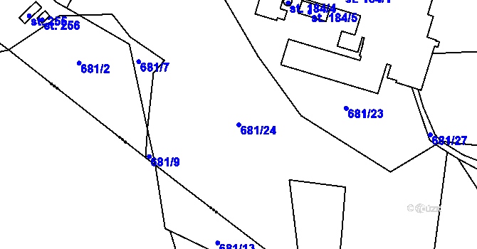 Parcela st. 681/24 v KÚ Řepov, Katastrální mapa