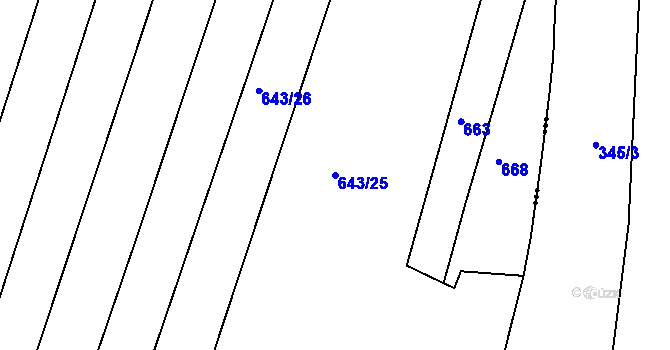 Parcela st. 643/25 v KÚ Řepov, Katastrální mapa