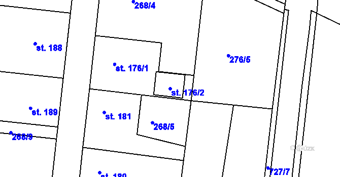Parcela st. 176/2 v KÚ Řepov, Katastrální mapa