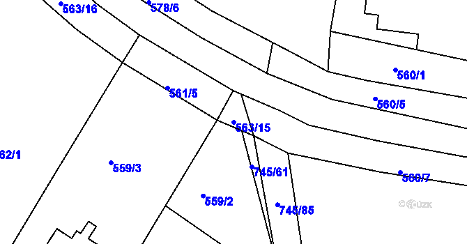 Parcela st. 563/15 v KÚ Řepov, Katastrální mapa