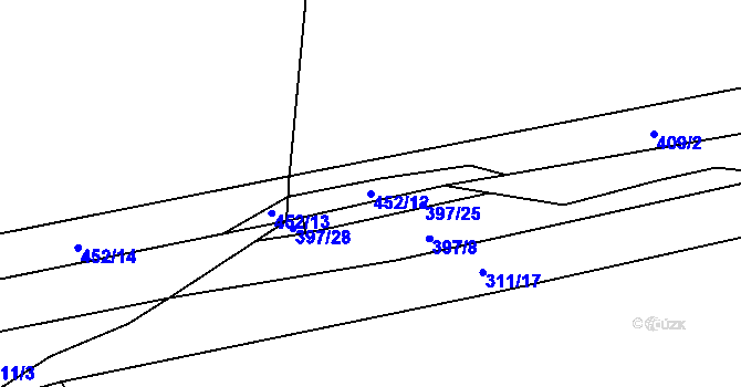 Parcela st. 452/12 v KÚ Řepov, Katastrální mapa