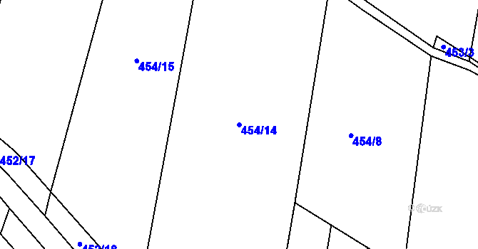 Parcela st. 454/14 v KÚ Řepov, Katastrální mapa