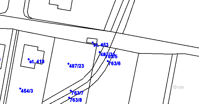 Parcela st. 487/35 v KÚ Řepov, Katastrální mapa