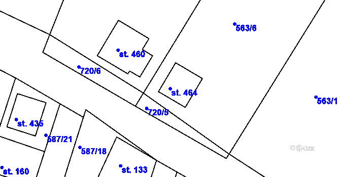 Parcela st. 464 v KÚ Řepov, Katastrální mapa