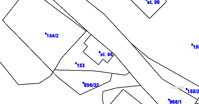 Parcela st. 66 v KÚ Řepová, Katastrální mapa