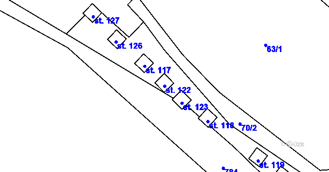 Parcela st. 122 v KÚ Řepová, Katastrální mapa