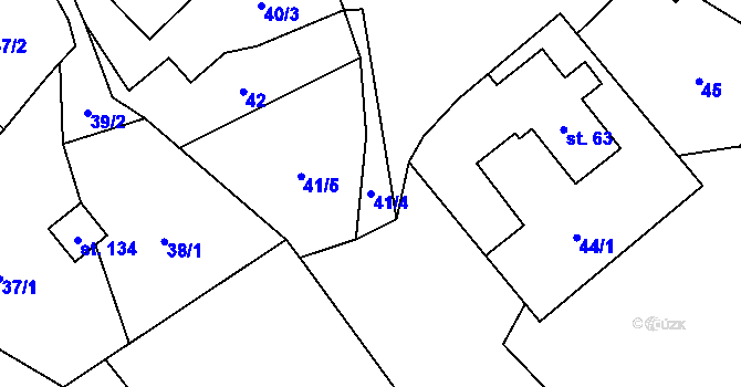 Parcela st. 41/4 v KÚ Řepová, Katastrální mapa